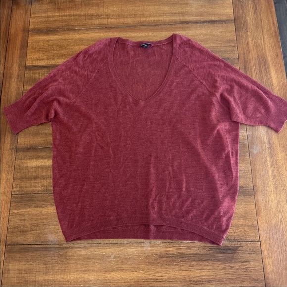 Eileen Fisher Merino Wool Short Sleeved Sweater Rust Color Size Small - Picture 2 of 14